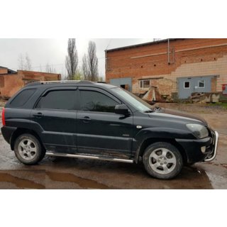 Бічні труби (2 шт., Нерж.) Kia Sportage 2004-2010 рр. фото 2