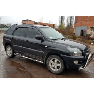 Бічні труби (2 шт., Нерж.) Kia Sportage 2004-2010 рр. фото 3