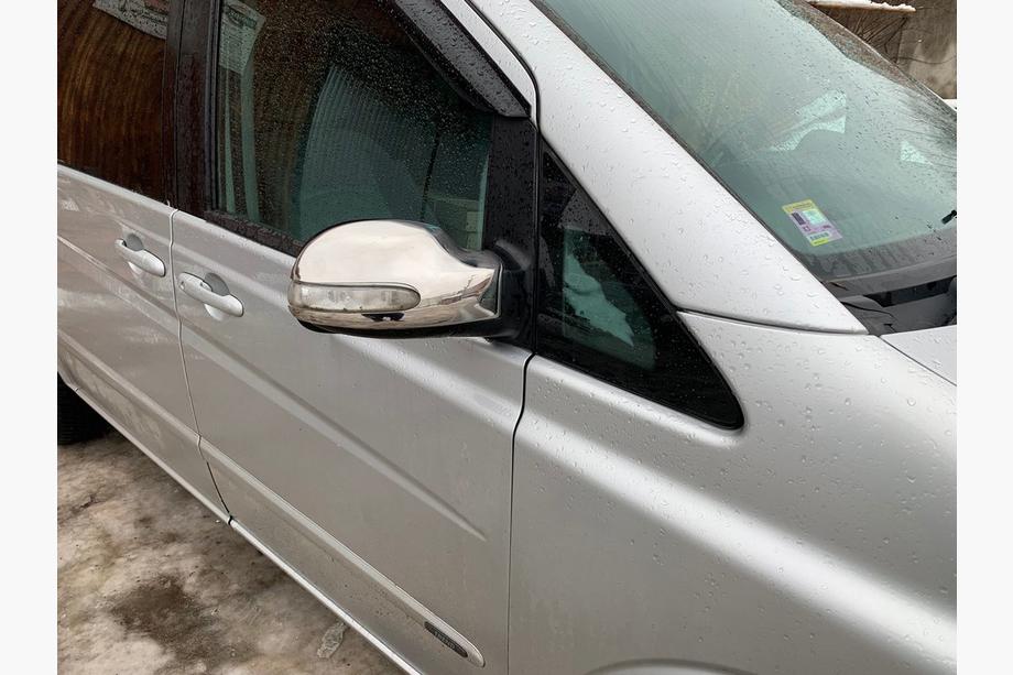 Mercedes Vito W639 2004-2014 рр. Накладки на дзеркала (2004-2010, Viano, 2 шт, нерж) Фото 2