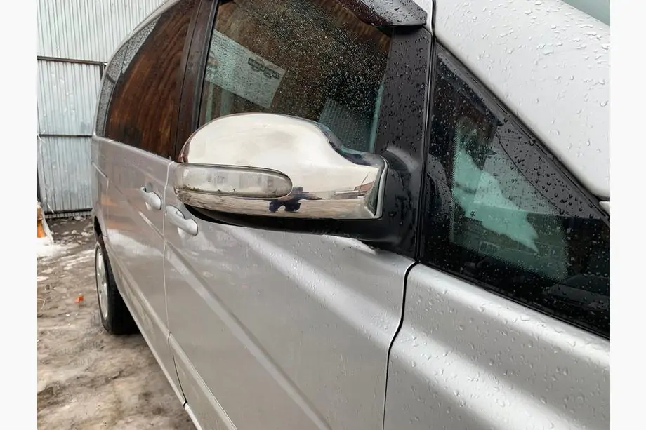 Mercedes Vito W639 2004-2014 рр. Накладки на дзеркала (2004-2010, Viano, 2 шт, нерж) Фото 3