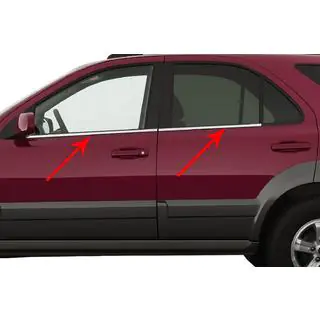 Окантовка вікон (4 шт, нерж) Kia Sorento I BL 2002-2009 рр. фото 1