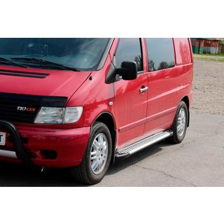 Бокові пороги Allmond Grey (2 шт., алюм.) Mercedes Vito W638 1996-2003 рр. фото 3