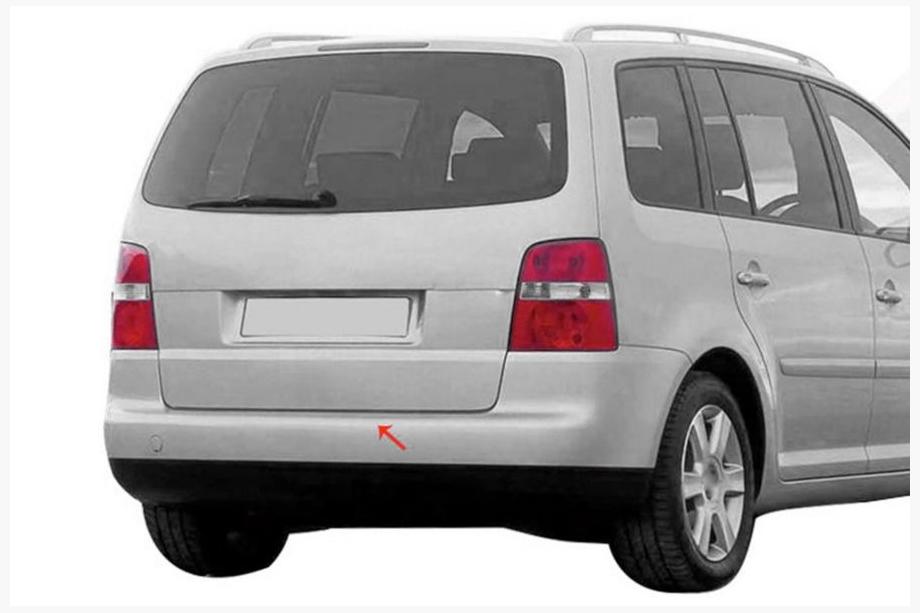 Volkswagen Touran 2003-2010 рр. Накладка на задній бампер OmsaLine (нерж.) Фото 3