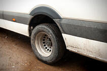 Volkswagen Crafter 2006-2016 рр. Накладки на арки широкі (4 шт, чорні) фото 5