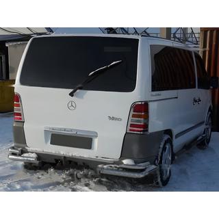 Накладки на стопи (2 шт, нерж.) Mercedes Vito W638 1996-2003 рр. фото 1