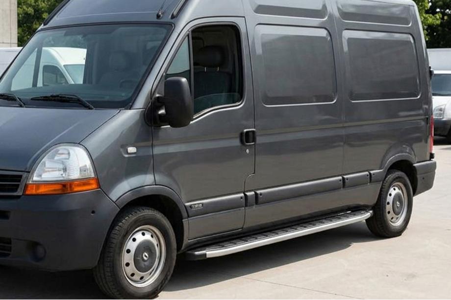 Nissan Interstar 2002-2010 рр. Бокові пороги Fullmond (2 шт., Алюміній) Image