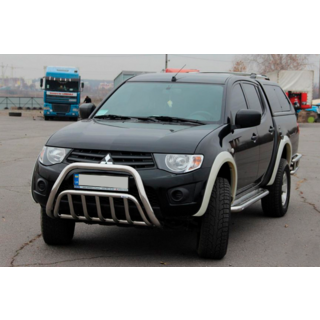 Кенгурятник (нерж.) Mitsubishi L200 2006-2015 рр. фото 3