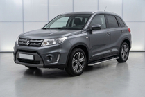 Suzuki Vitara 2015- рр. Бокові пороги Maydos V1 (2 шт., Алюміній ↗ нерж) фото 1