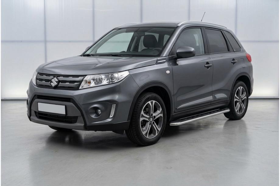 Suzuki Vitara 2015- рр. Бокові пороги Maydos V1 (2 шт., Алюміній ↗ нерж) Image