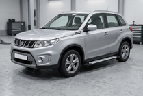 Suzuki Vitara 2015- рр. Бокові пороги Allmond Grey (2 шт., Алюміній) фото 1