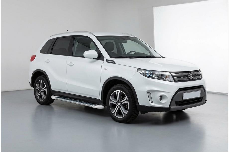 Suzuki Vitara 2015- рр. Бокові пороги Allmond White (2 шт., Алюміній) Image