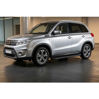 Бокові пороги Tayga Black (2 шт., Алюміній) Suzuki Vitara 2015- рр. фото 1