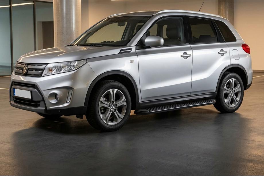 Suzuki Vitara 2015- рр. Бокові пороги Tayga Black (2 шт., Алюміній) Image