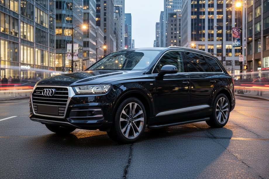 Audi Q7 2015-2026 рр. Бокові пороги Allmond Black (2 шт., Алюміній) Image