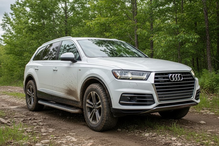 Audi Q7 2015-2026 рр. Бокові пороги Tayga Grey (2 шт., Алюміній) Фото 1