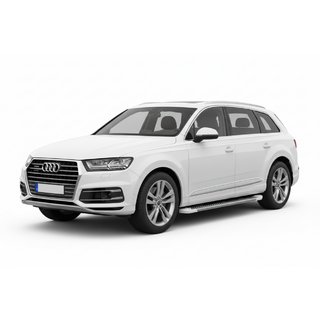 Бокові пороги Allmond White (2 шт., Алюміній) Audi Q7 2015-2026 рр. фото 1