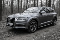 Audi Q7 2015-2026 рр. Бокові пороги Maydos V2 (2 шт., Алюміній ↗ нерж) фото 1