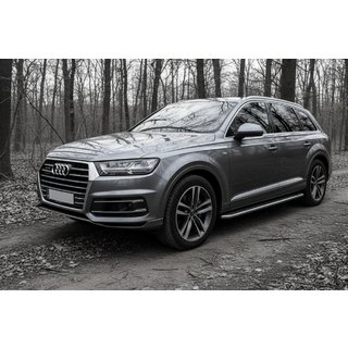Бокові пороги Maydos V2 (2 шт., Алюміній ↗ нерж) Audi Q7 2015-2026 рр. фото 1