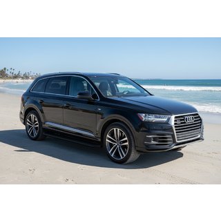 Бокові пороги Tayga Black (2 шт., Алюміній) Audi Q7 2015-2026 рр. фото 1