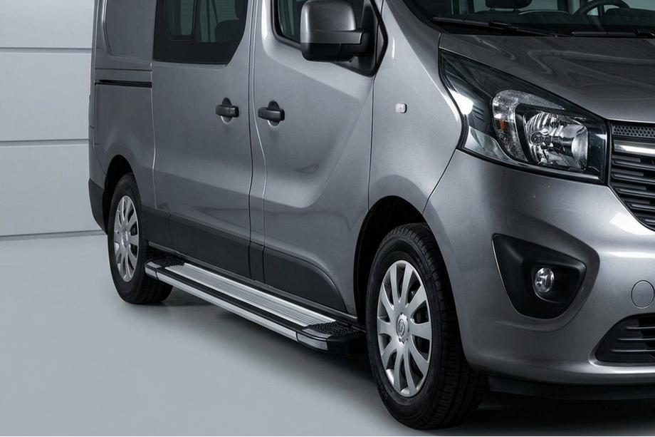 Fiat Talento 2016- рр. Бокові пороги Rainbow (2 шт., Алюміній) Image