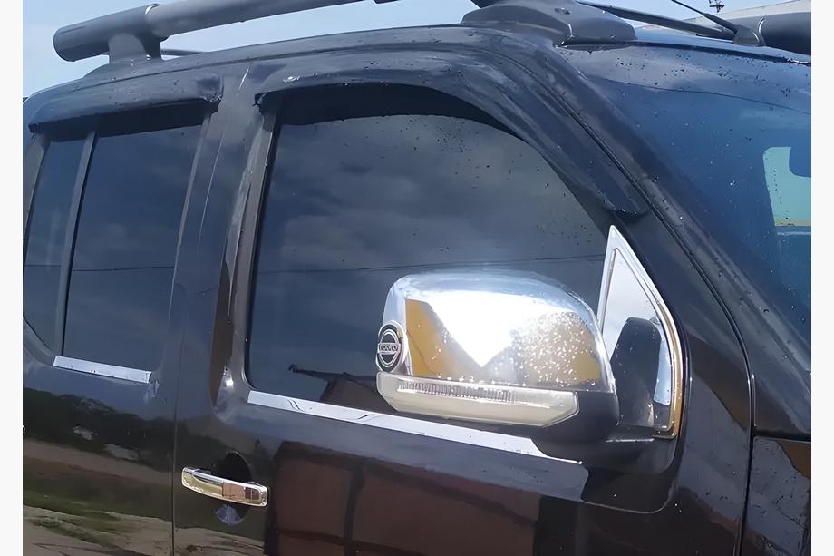 Nissan Navara 2006-2015 рр. Накладки на дзеркала (2 шт, пласт.) З повторювачем повороту Фото 3