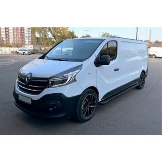 Бокові пороги Allmond Black (2 шт., Алюміній) Renault Trafic 2015- рр. фото 2