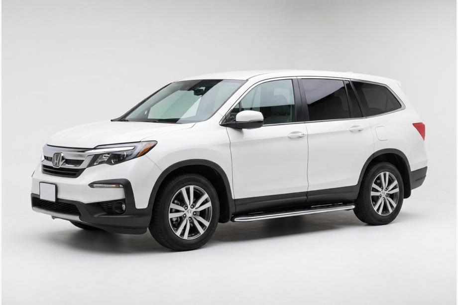 Honda Pilot 2015-2022 рр. Бокові пороги Maydos V1 (2 шт., Алюміній ↗ нерж) Image