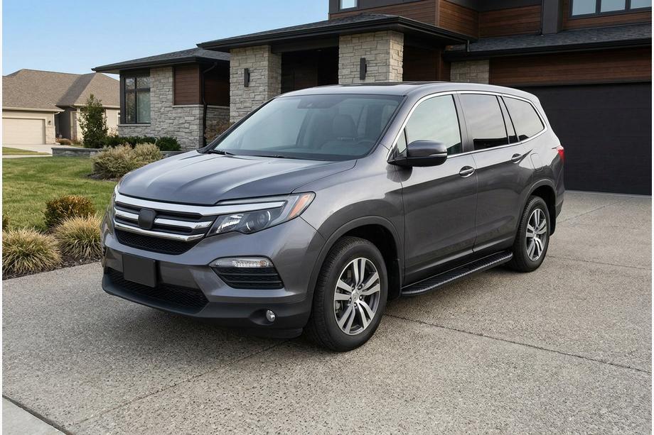 Honda Pilot 2015-2022 рр. Бокові пороги Bosphorus Black (2 шт., Алюміній) Image