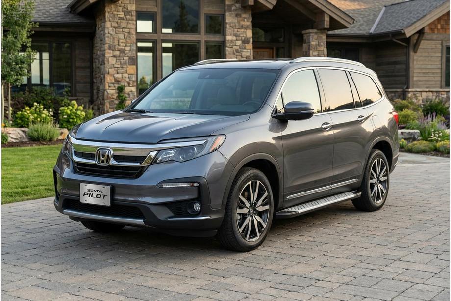 Honda Pilot 2015-2022 рр. Бокові пороги Allmond Grey (2 шт., Алюміній) Image