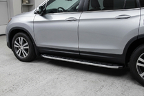 Honda Pilot 2015-2022 рр. Бокові пороги Fullmond (2 шт., Алюміній) фото 2