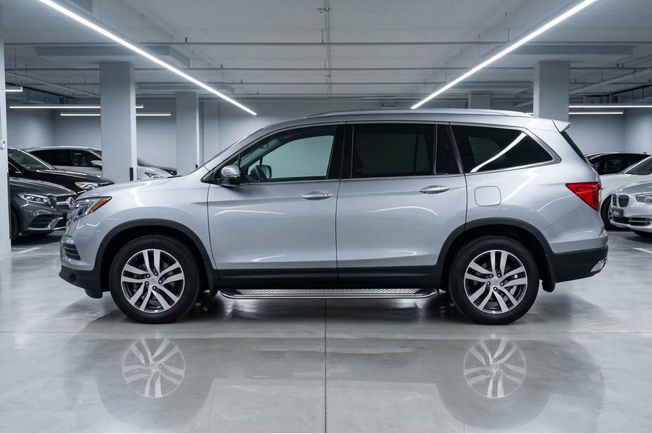 Honda Pilot 2015-2022 рр. Бокові пороги Maydos V2 (2 шт., Алюміній ↗ нерж) Image