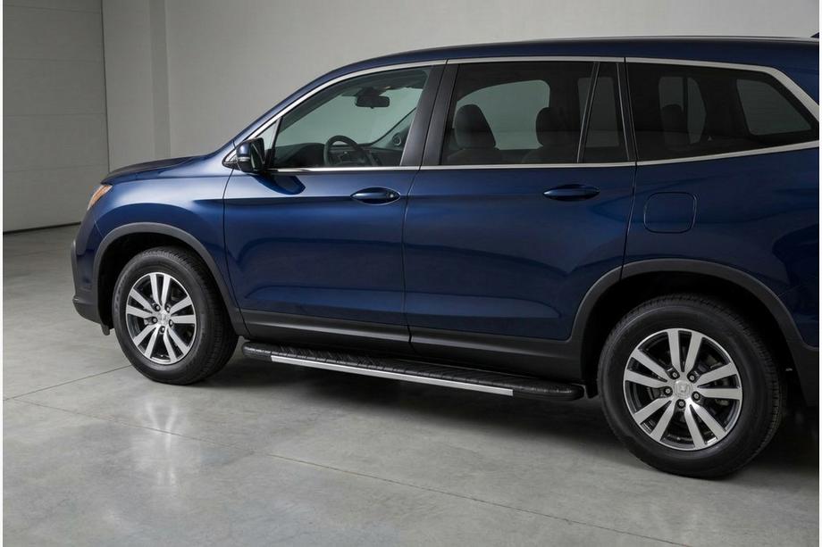 Honda Pilot 2015-2022 рр. Бокові пороги Bosphorus Grey (2 шт., Алюміній) Image