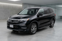 Honda Pilot 2015-2022 рр. Бокові пороги Tayga Black (2 шт., Алюміній) фото 1