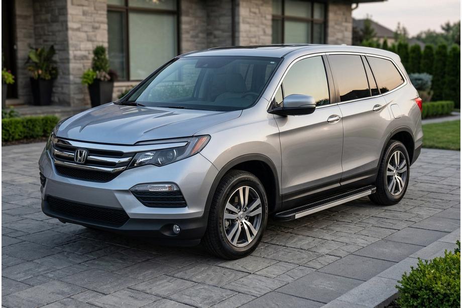 Honda Pilot 2015-2022 рр. Бокові пороги Maya (2 шт., Алюміній) Image
