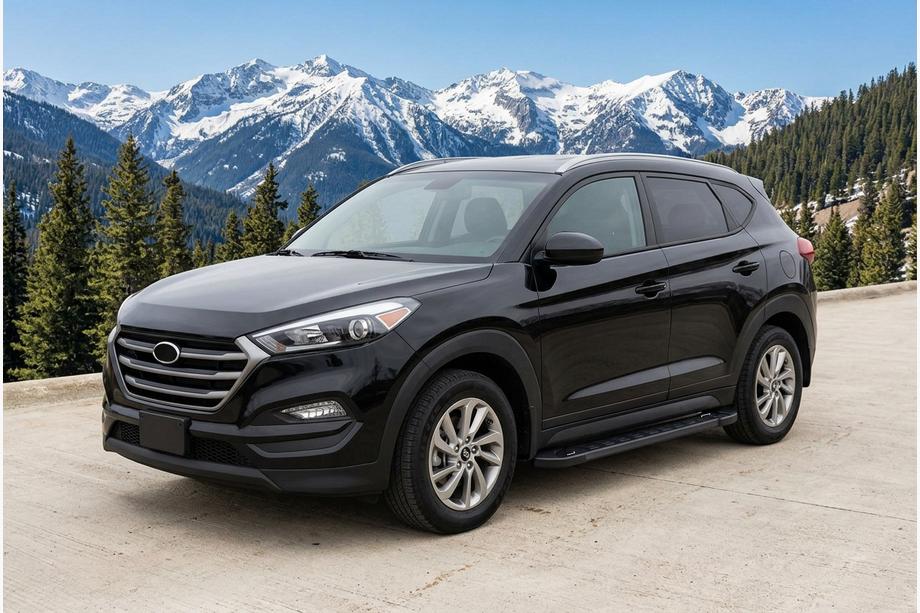 Hyundai Tucson TL 2016-2021 рр. Бокові пороги RedLine Black (2шт) Image