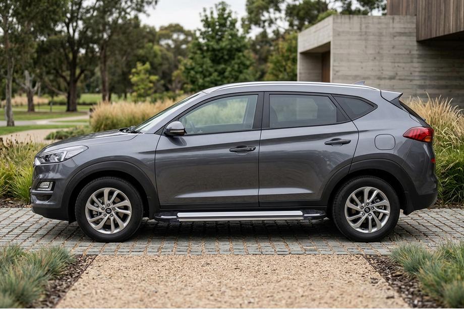 Hyundai Tucson TL 2016-2021 рр. Бокові пороги Rainbow (2 шт., Алюміній) Image