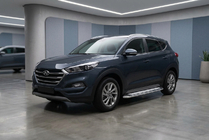 Hyundai Tucson TL 2016-2021 рр. Бокові пороги Maydos V2 (2 шт., Алюміній ↗ нерж) фото 1