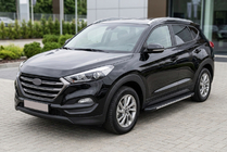 Hyundai Tucson TL 2016-2021 рр. Бокові пороги Bosphorus Grey (2 шт., Алюміній) фото 1