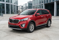 Kia Sorento III UM 2014-2020 рр. Бокові пороги Allmond Black (2 шт., Алюміній) фото 1