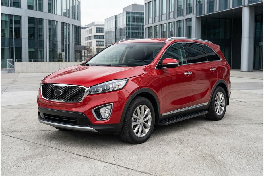 Kia Sorento III UM 2014-2020 рр. Бокові пороги Allmond Black (2 шт., Алюміній) Image