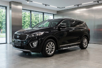 Kia Sorento III UM 2014-2020 рр. Бокові пороги Sunrise (2 шт., Алюміній) фото 1