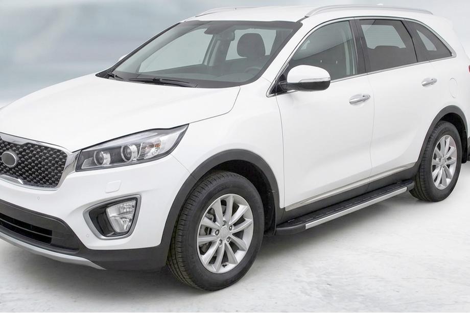 Kia Sorento III UM 2014-2020 рр. Бокові пороги Duru (2 шт., Алюміній) Image