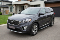 Kia Sorento III UM 2014-2020 рр. Бокові пороги Tayga Grey (2 шт., Алюміній) фото 1
