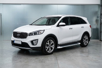 Kia Sorento III UM 2014-2020 рр. Бокові пороги Allmond White (2 шт., Алюміній) фото 1