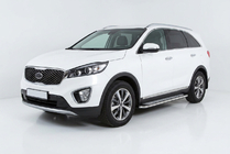 Kia Sorento III UM 2014-2020 рр. Бокові пороги Maydos V2 (2 шт., Алюміній ↗ нерж) фото 1