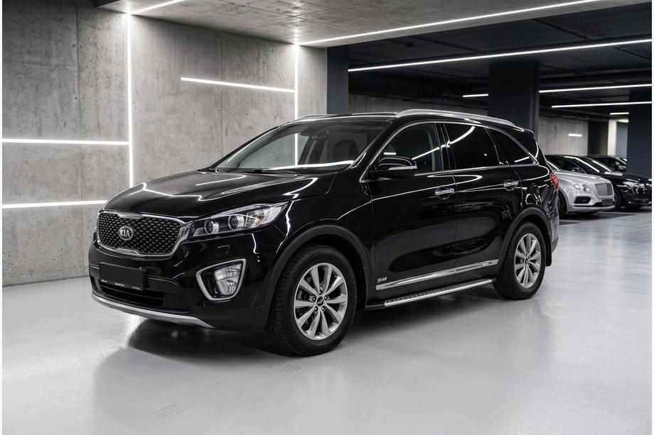 Kia Sorento III UM 2014-2020 рр. Бокові пороги Bosphorus Grey (2 шт., Алюміній) Image