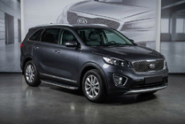 Kia Sorento III UM 2014-2020 рр. Бокові пороги BlackLine (2 шт., Алюміній) фото 1