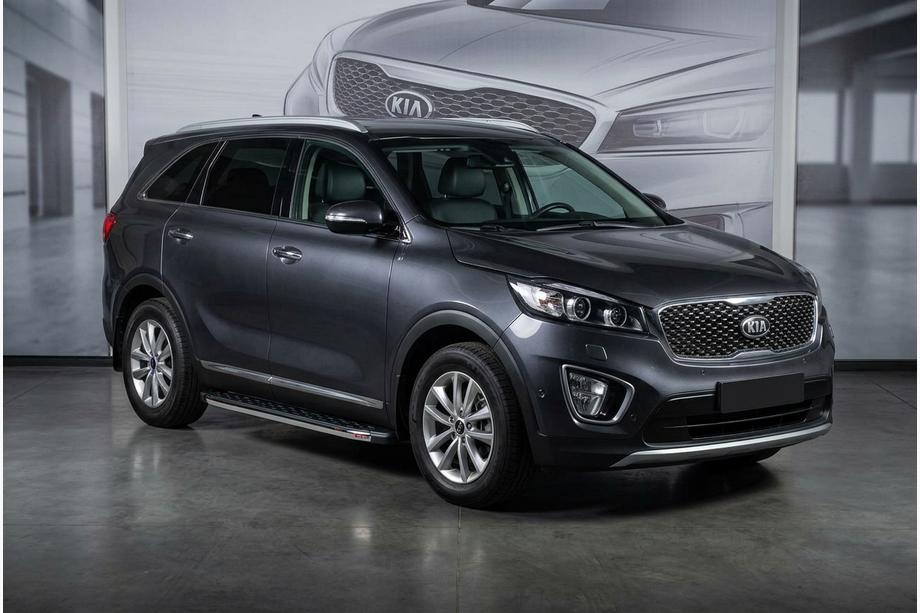 Kia Sorento III UM 2014-2020 рр. Бокові пороги BlackLine (2 шт., Алюміній) Image