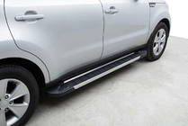 Kia Soul II 2013-2018 рр. Бокові пороги RedLine V1 (2 шт., Алюміній) фото 1