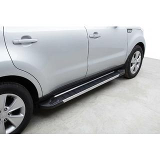 Бокові пороги RedLine V1 (2 шт., Алюміній) Kia Soul II 2013-2018 рр. фото 1